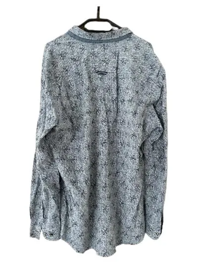 Engbers Herren Freizeithemd Blau Florales Muster Regular Fit Gr. 52 XL