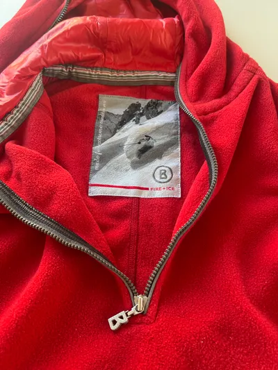 Bogner Fire+Ice Damen Fleecejacke Rot Gr. 38 M Kapuze Sportlich