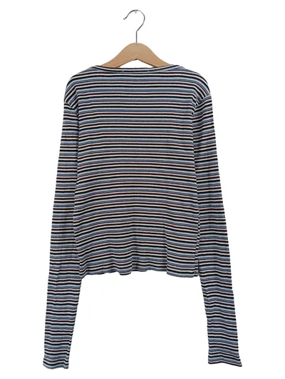 Brandy Melville Langarmshirt Damen Gr. 36 S Mehrfarbig Gestreift Rippstrick