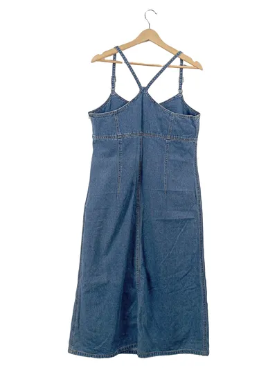 CASUAL W.E.A.R Jeanskleid Damen Gr. 44 XXL Blau Trägerkleid Denim Casual