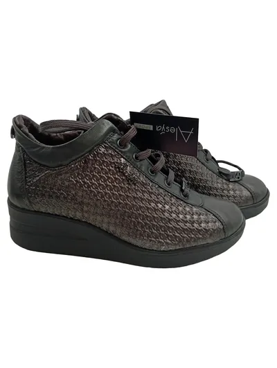 Alesya Damen Schnürschuhe Schwarz Gr. 40 Casual Strukturmuster