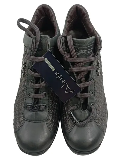 Alesya Damen Schnürschuhe Schwarz Gr. 40 Casual Strukturmuster