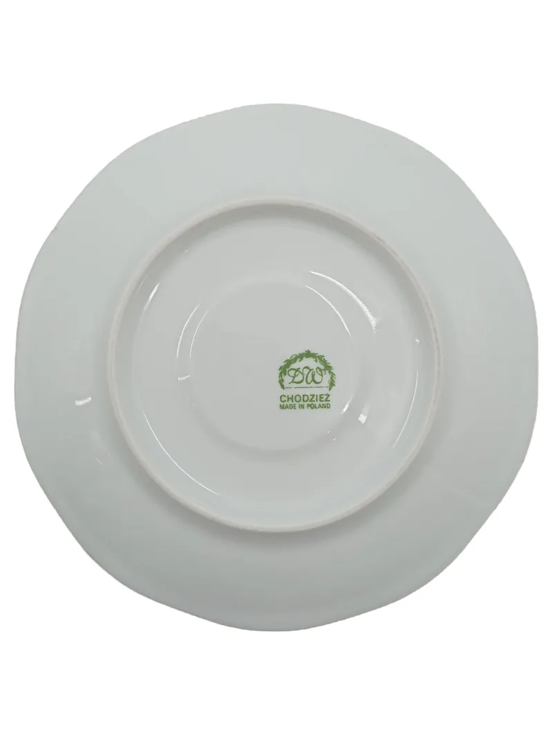 Chodzież Unterteller Porzellan Weiß Blumenmuster 14 cm Klassisch 3