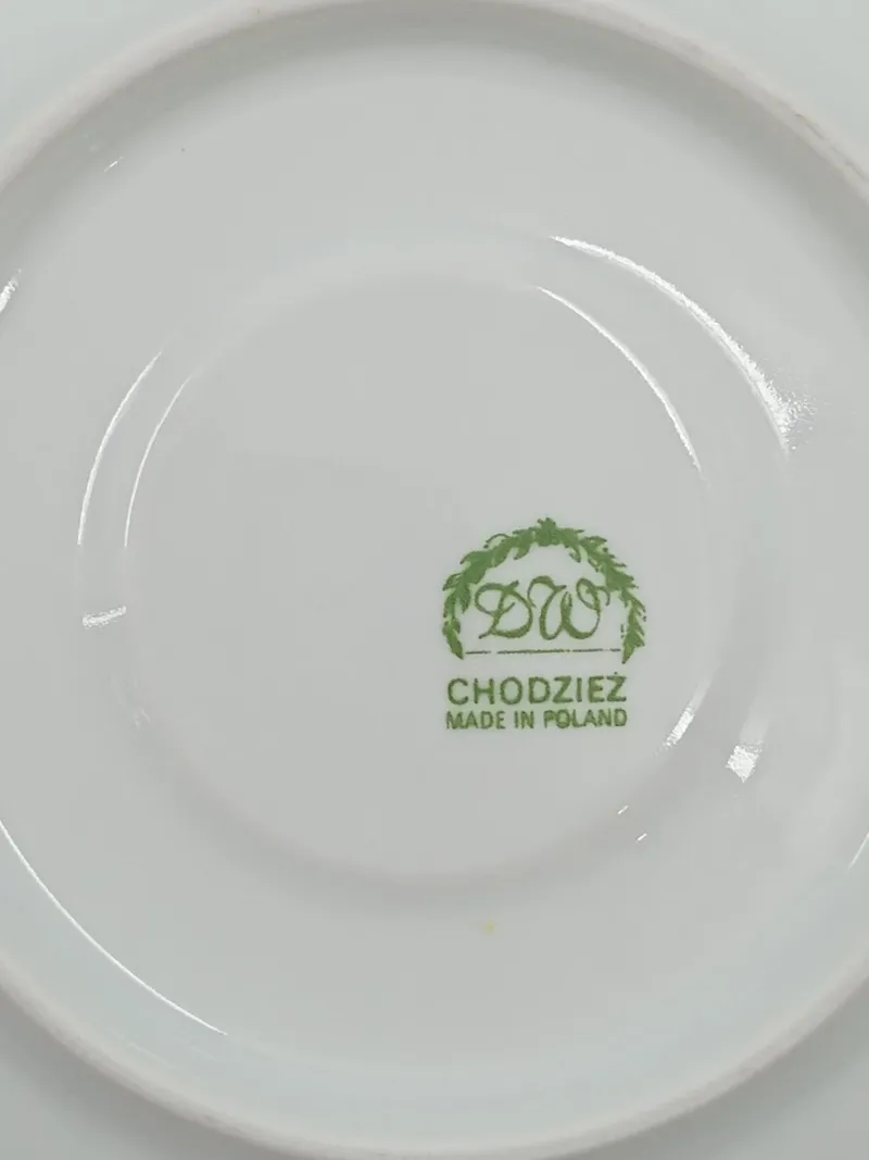 Chodzież Unterteller Porzellan Weiß Blumenmuster 14 cm Klassisch 5