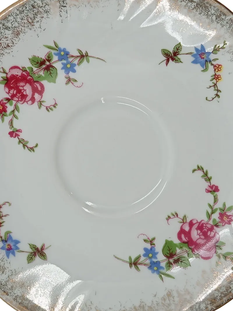 Chodzież Unterteller Porzellan Weiß Blumenmuster 14 cm Klassisch 7
