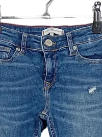 Tommy Hilfiger Jeans Mädchen Gr. 128 Regular Fit Blau Denim Hose 2