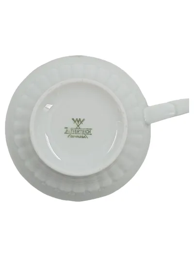 Mitterteich Tasse Kaffeetasse Porzellan Weiß Blumenmuster Klassisch 8 cm
