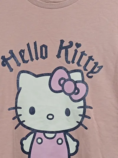 Hello Kitty Sweatshirt Pullover Rosa Gr. 158 Glitzer Print Mädchen