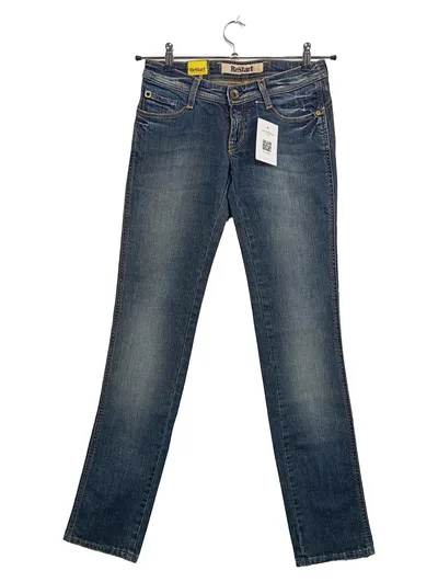 RESTART Damen Jeans Straight Leg Hose W27 L34 Blau
