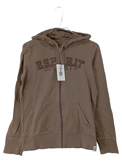 Esprit Sports Damen Kapuzenpullover Hoodie Gr. 40/L Braun Reißverschluss