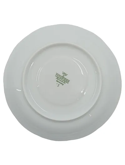 Mitterteich Unterteller Porzellan Weiß Blumenmuster Goldrand 14 cm Klassisch