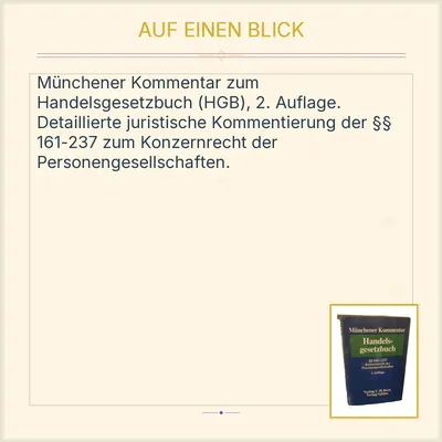 Münchener Kommentar Handelsgesetzbuch C.H.Beck Band 3 2. Auflage