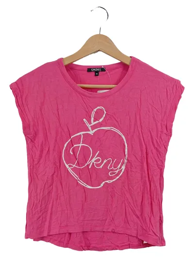 DKNY Kinder T-Shirt Pink Gr. 146 Apfel-Logo Kurzarm Viskose