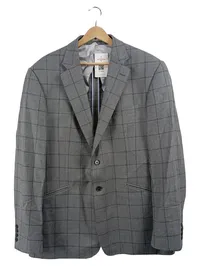 Charles Tyrwhitt Sakko Herren Gr. 46 Grau Kariert Business Wolle 1