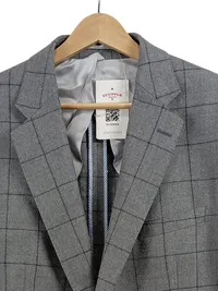 Charles Tyrwhitt Sakko Herren Gr. 46 Grau Kariert Business Wolle 4