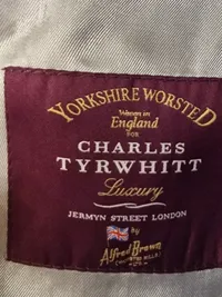 Charles Tyrwhitt Sakko Herren Gr. 46 Grau Kariert Business Wolle 5