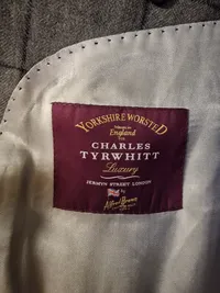 Charles Tyrwhitt Sakko Herren Gr. 46 Grau Kariert Business Wolle 6