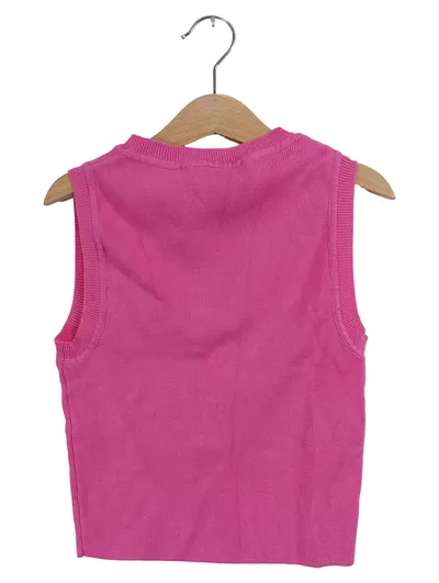 Zara Damen Pullunder Pink Gr. 36 S Ärmellos Basic Viskose