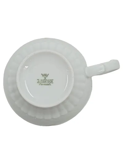 Mitterteich Bavaria Tasse Porzellan Weiß Blumenmuster Vintage 8 cm