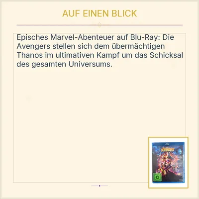 Marvel Avengers: Infinity War Blu-Ray Science-Fiction Film Robert Downey Jr