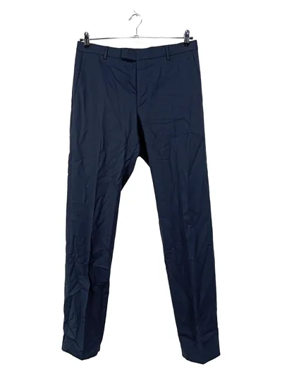 Strellson Herren Anzughose Blau Gestreift Gr. 98 W34 L34 Wolle Business