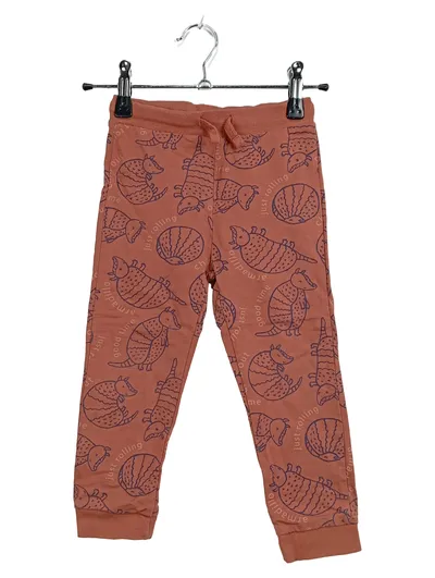 Kinder Jogginghose Gürteltier Muster Orange Gr. 98 Baumwolle