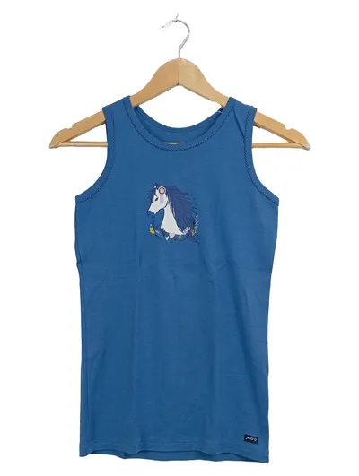 JAKO-O Kinder Unterhemd Top Blau Gr. 152/158 Pferd Tiermotiv Casual