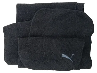 PUMA Schal Fleece Schwarz Sport Outdoor Winter Herren Damen 172x21 cm
