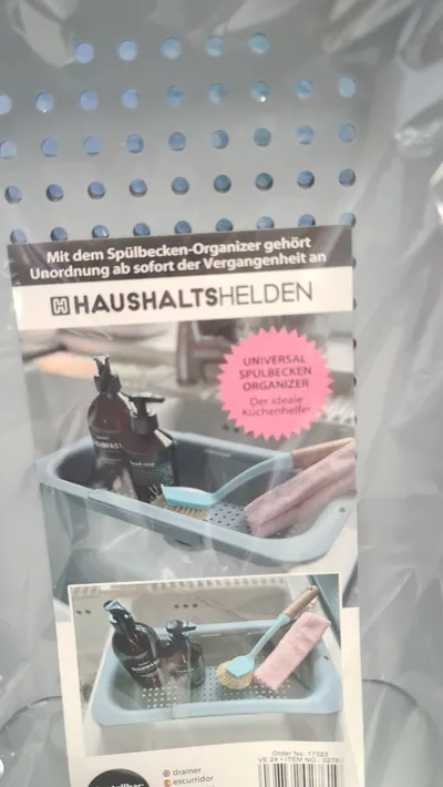 Haushaltshelden Universal Spülbecken Organizer Grau 48,5x20cm Küchenhelfer