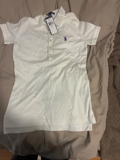 Ralph Lauren Damen Poloshirt Weiß Gr. 36/S Klassisch Baumwolle Kurzarm