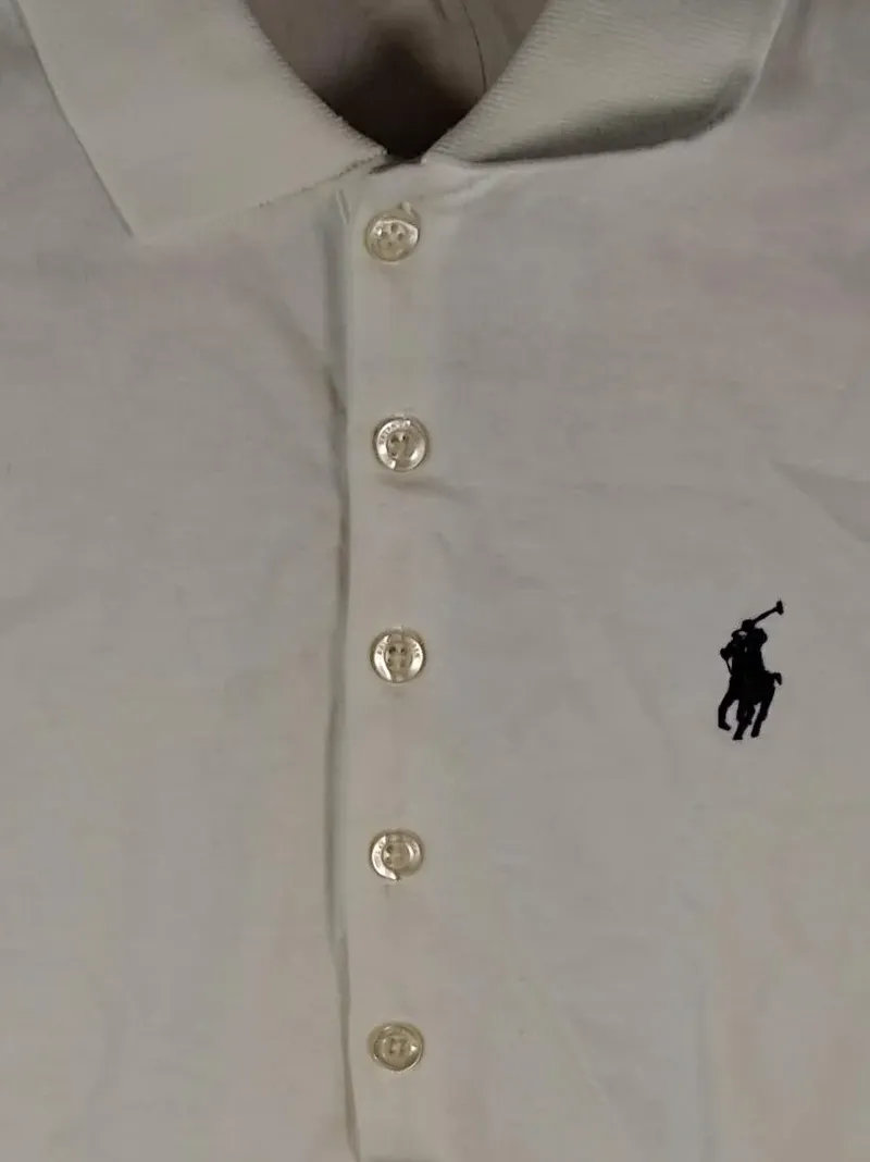 Ralph Lauren Damen Poloshirt Weiß Gr. 36/S Klassisch Baumwolle Kurzarm 4