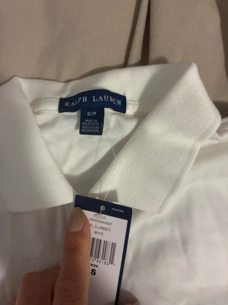 Ralph Lauren Damen Poloshirt Weiß Gr. 36/S Klassisch Baumwolle Kurzarm 6