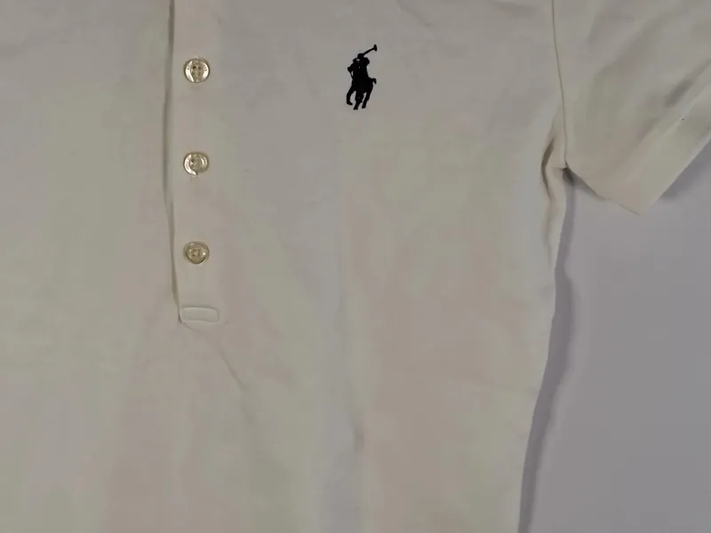 Ralph Lauren Damen Poloshirt Weiß Gr. 36/S Klassisch Baumwolle Kurzarm 9