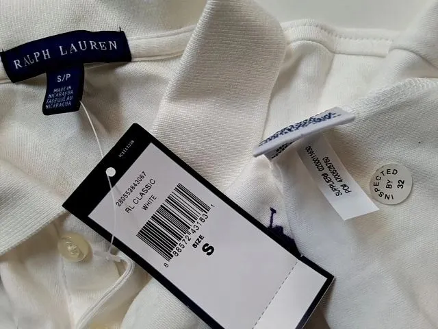 Ralph Lauren Damen Poloshirt Weiß Gr. 36/S Klassisch Baumwolle Kurzarm 10