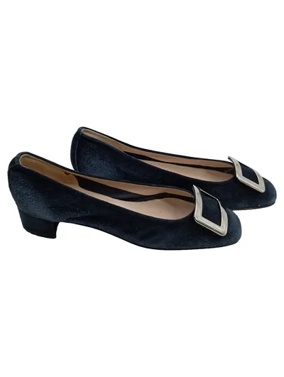 Phillip Hardy Damen Slipper Blau Gr. 36 Elegant Wildleder