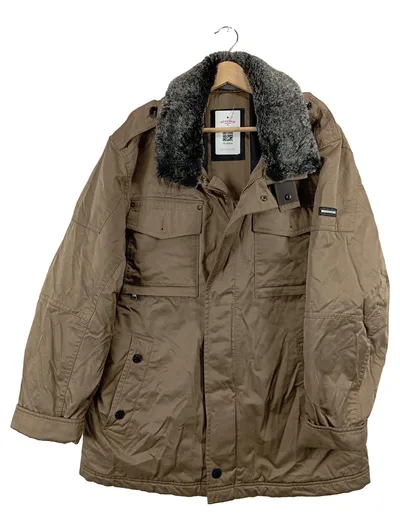 Calamar Herren Outdoorjacke Winterjacke Gr. 26 Braun Fellkragen