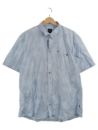 Engbers Herren Freizeithemd Kurzarm Blau Gestreift Gr. 52 XL