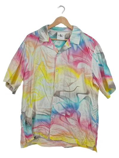 Calvin Klein Jeans Freizeithemd This is Love bunter Batik-Look Gr. 50 L
