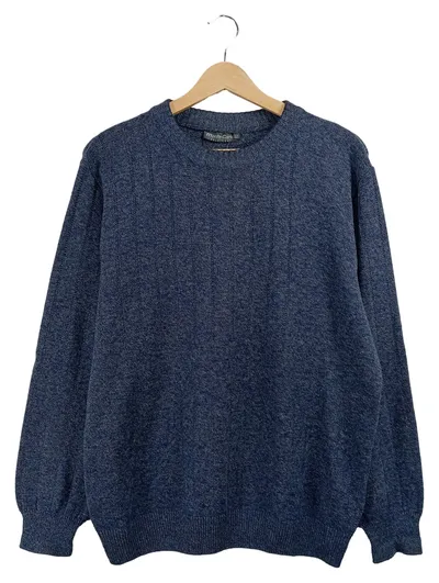 Monte Carlo Herren Pullover Blau Gr. 52 XL Meliert Casual Rundhals