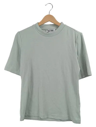 CASA MARA Damen T-Shirt Gr. 40 L Grün Basic Rippstrick Kurzarm