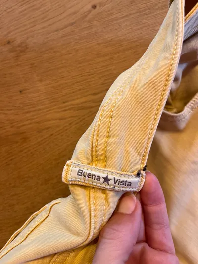 Buena Vista Damen Stoffhose Skinny Gelb Gr. M/38 Knopfleiste