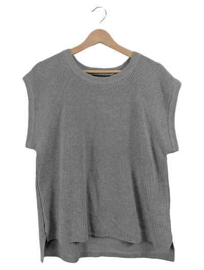 Betty Barclay Damen Pullunder Strickweste Grau Gr. 40 L Rippstrick