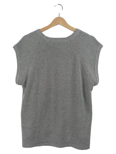 Betty Barclay Damen Pullunder Strickweste Grau Gr. 40 L Rippstrick