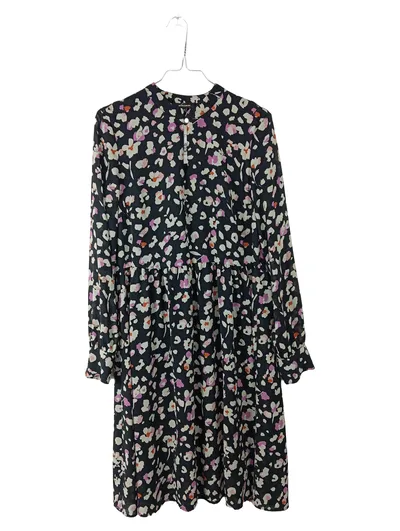 MORE & MORE Damen Blusenkleid Gr. 36/S Blumenmuster Schwarz Viskose
