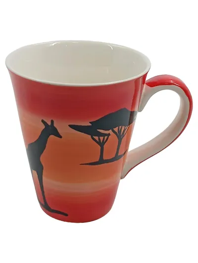 Cha Cult Kaffeebecher Tasse Afrika Motiv Porzellan Mehrfarbig 350ml