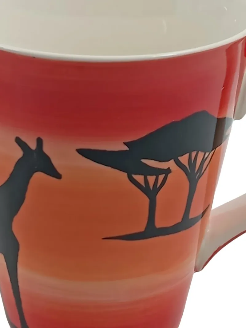Cha Cult Kaffeebecher Tasse Afrika Motiv Porzellan Mehrfarbig 350ml 3