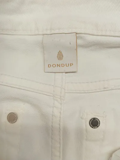 Dondup Damen Jeans Hose Regular Fit Monroe Weiß Gr. W27, 36 Destroyed Look