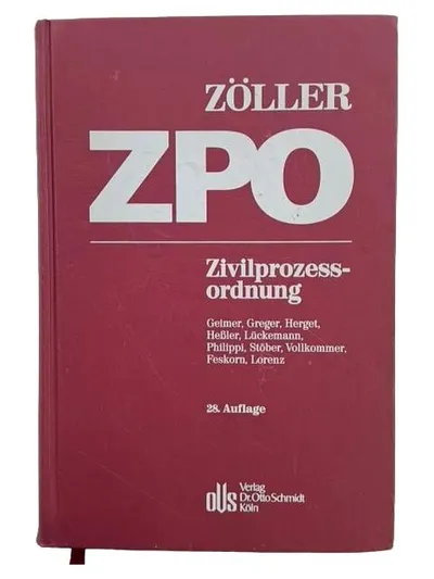 Zöller ZPO Zivilprozessordnung 28. Auflage Verlag Dr. Otto Schmidt Gesetzbuch