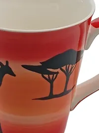 Cha Cult Tasse Becher Afrika Motiv Giraffe Baum Porzellan Mehrfarbig Handbemalt 2