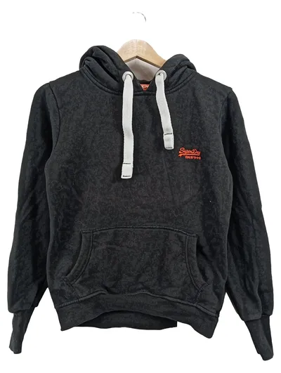 Superdry Kapuzenpullover Hoodie Herren Schwarz Gr. S Logo Casual